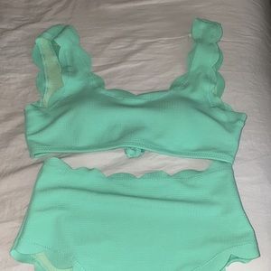 Tiffany blue scalloped bikini